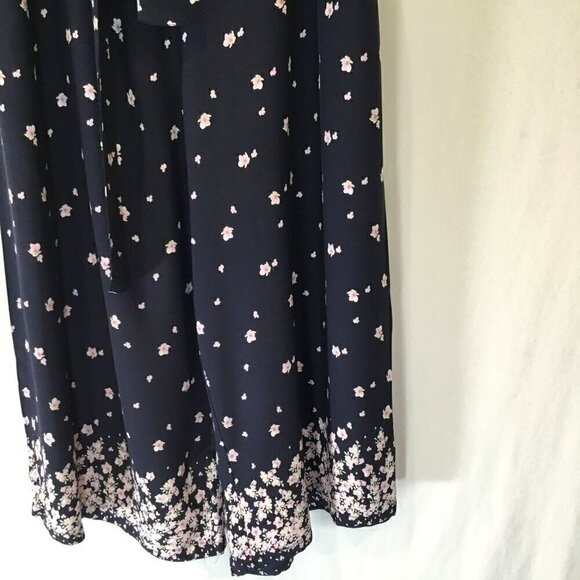 Yado Women's Vintage Cropped Palazzo Pull-On Pants Navy and Lavender Size Large - Picture 3 of 9